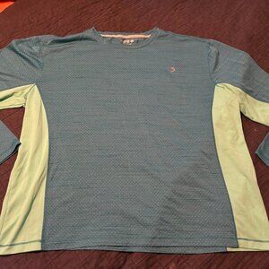 Reel Legends Shirt Mens XXL Teal Long Sleeve Vented UPF Lightweight Fishing Logo